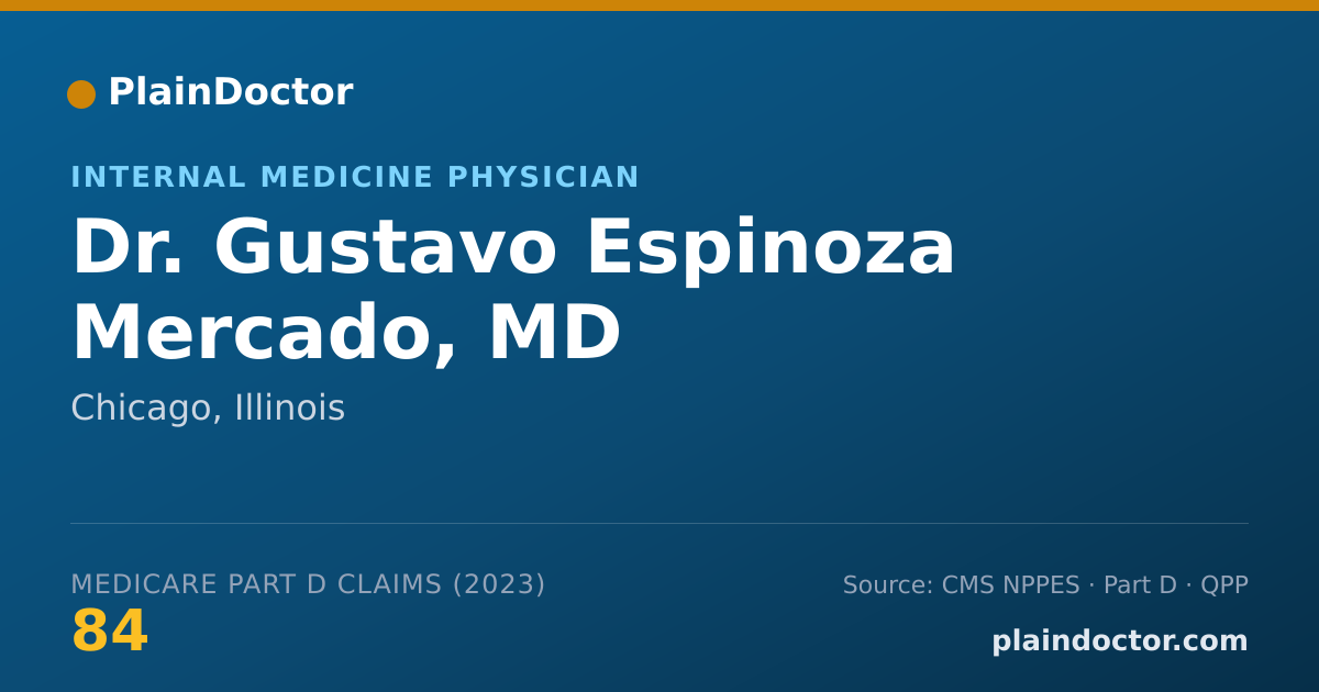 Shareable card for Gustavo Espinoza Mercado, MD - Internal Medicine Physician, Chicago, IL