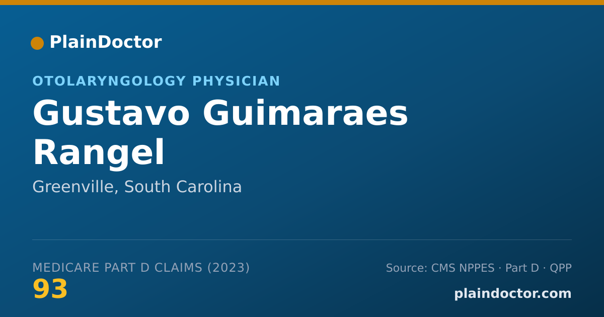 Shareable card for Gustavo Guimaraes Rangel - Otolaryngology Physician, Greenville, SC