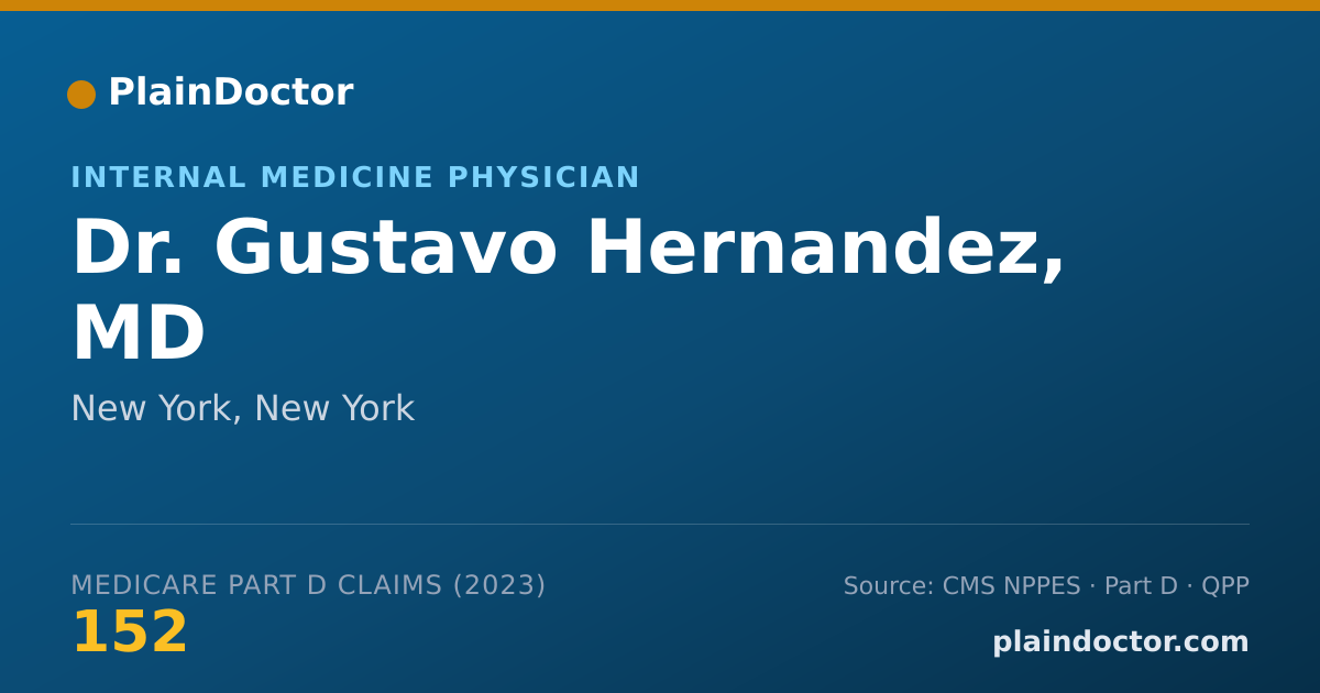 Shareable card for Gustavo Hernandez, MD - Internal Medicine Physician, New York, NY