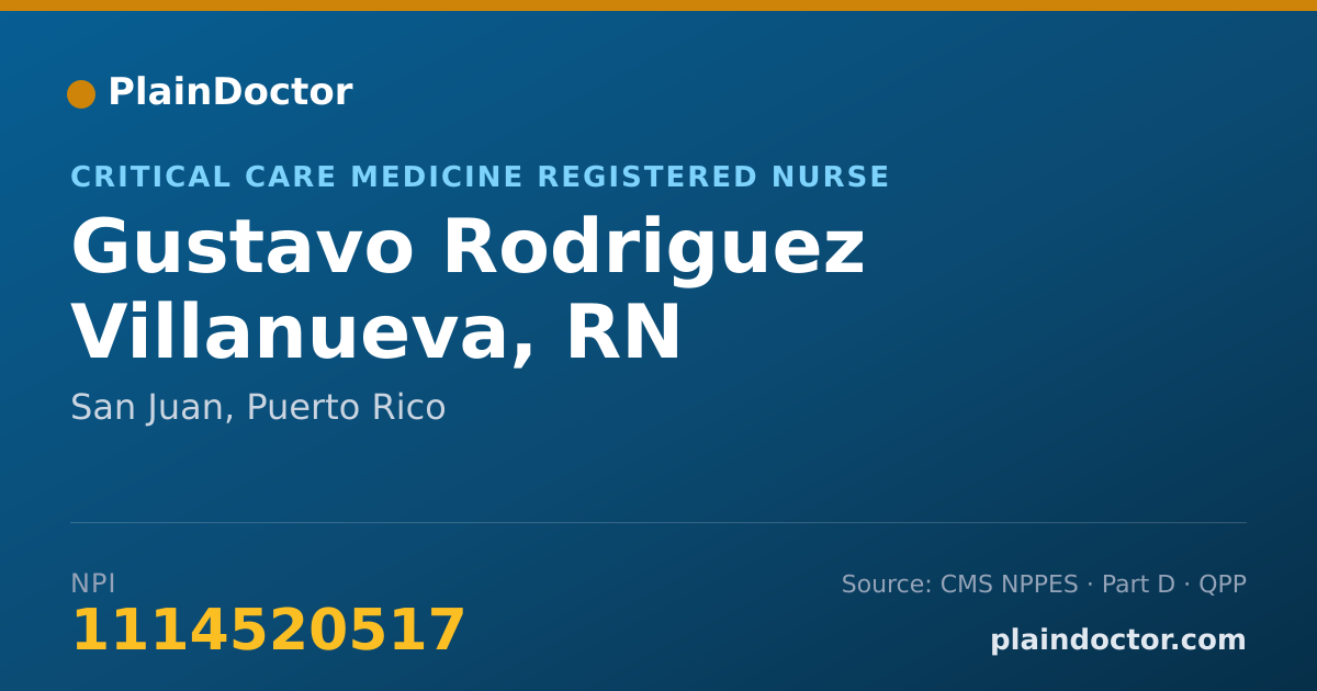 Shareable card for Gustavo Rodriguez Villanueva, RN - Critical Care Medicine Registered Nurse, San Juan, PR
