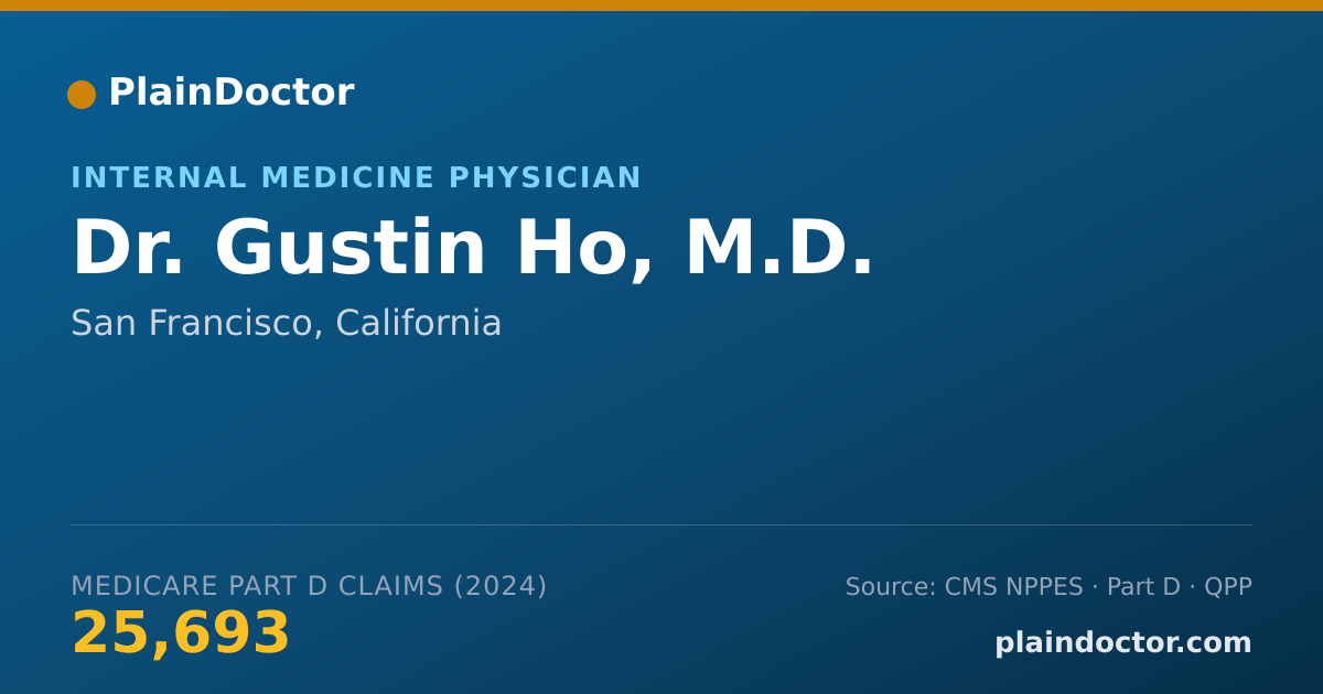 Shareable card for Gustin Ho, M.D. - Internal Medicine Physician, San Francisco, CA
