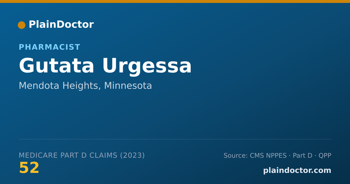 Shareable card for Gutata Urgessa - Pharmacist, Mendota Heights, MN