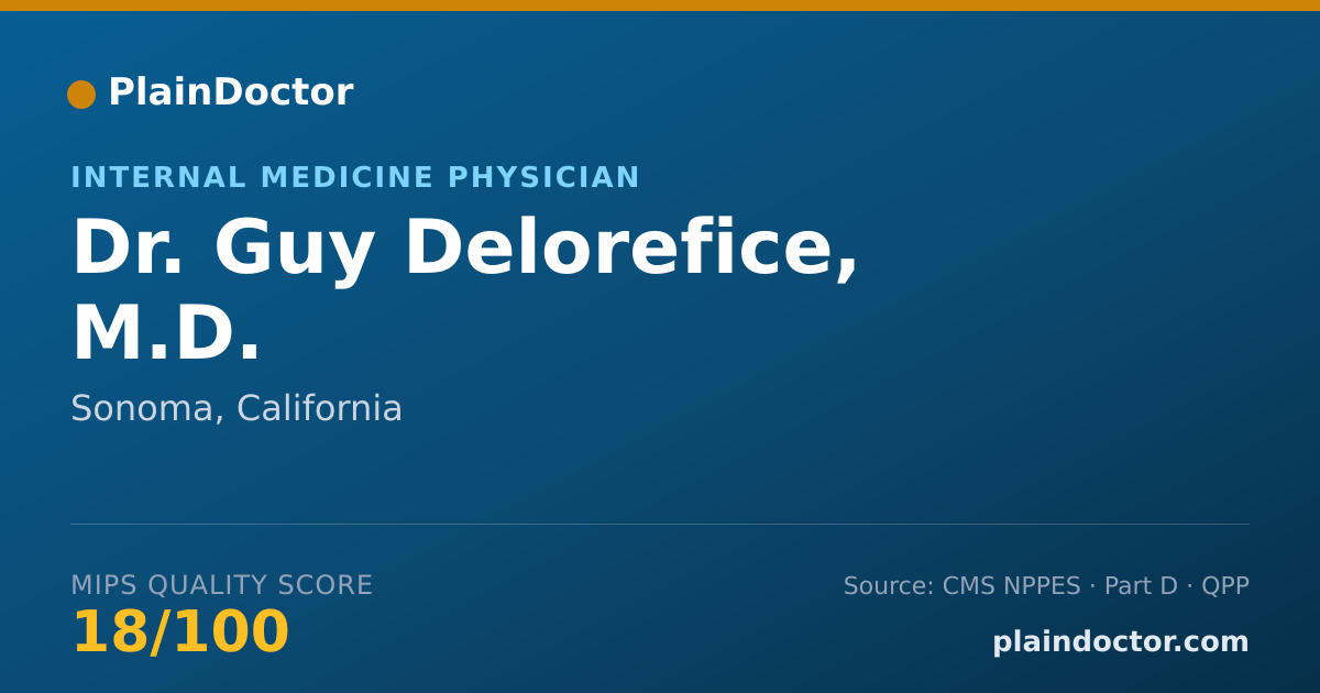 Shareable card for Guy Delorefice, M.D. - Internal Medicine Physician, Sonoma, CA