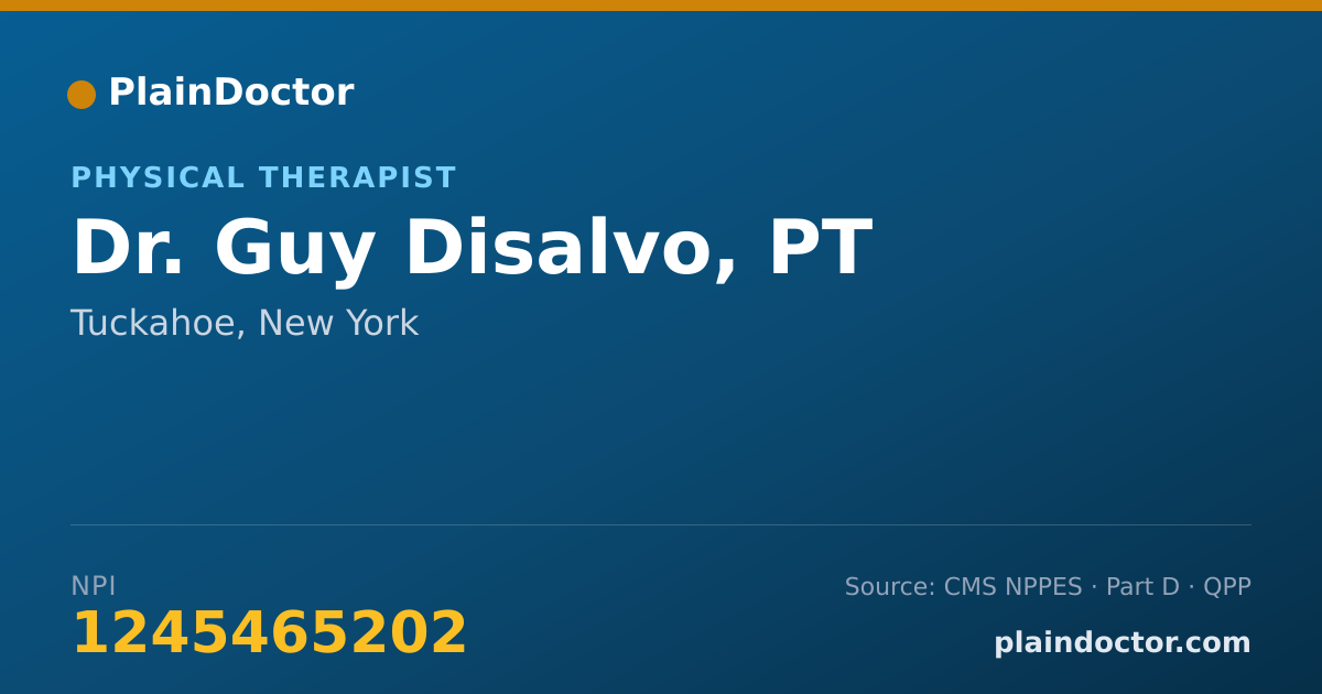 Shareable card for Guy Disalvo, PT - Physical Therapist, Tuckahoe, NY