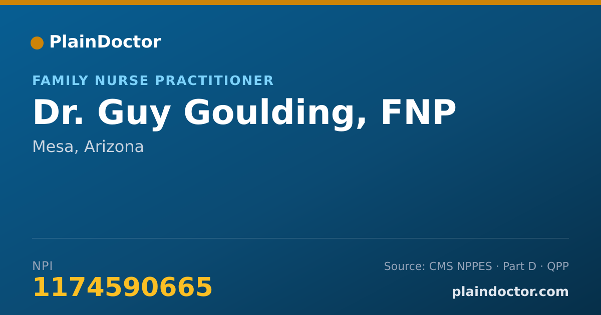 Shareable card for Guy Goulding, FNP - Family Nurse Practitioner, Mesa, AZ