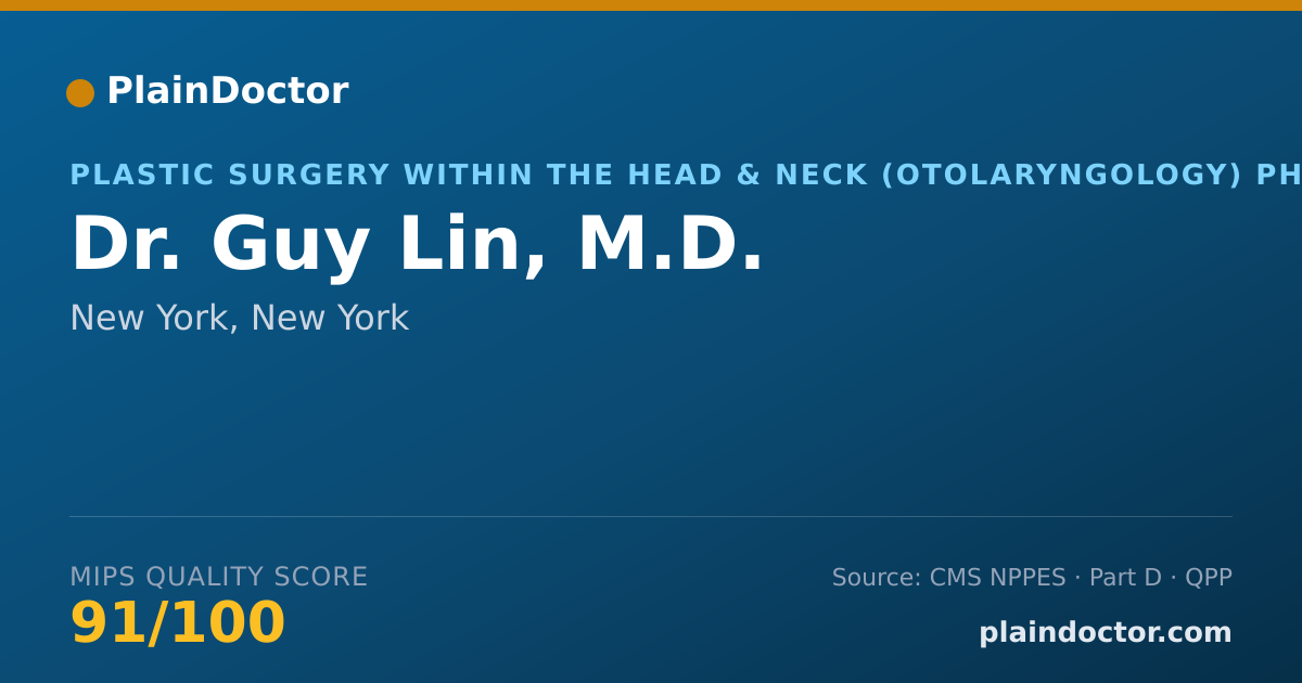 Shareable card for Guy Lin, M.D. - Plastic Surgery within the Head & Neck (Otolaryngology) Physician, New York, NY
