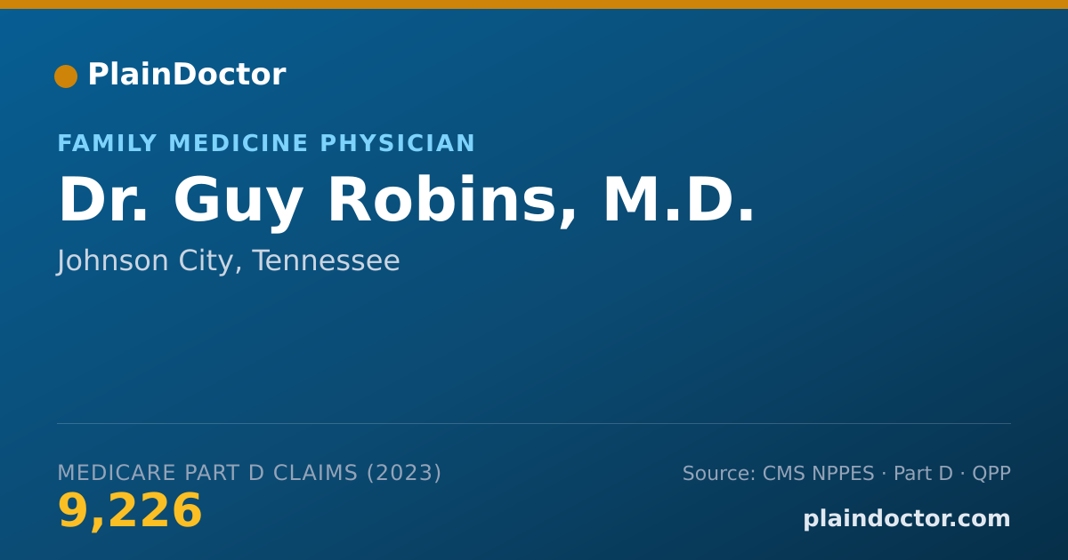 Shareable card for Guy Robins, M.D. - Family Medicine Physician, Johnson City, TN