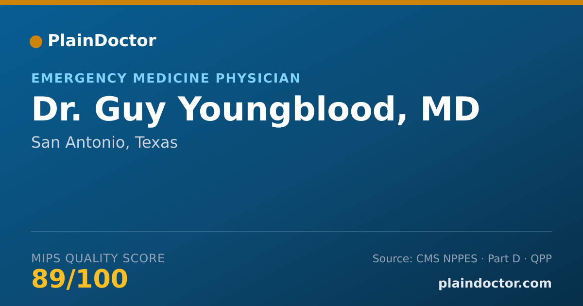 Shareable card for Guy Youngblood, MD - Emergency Medicine Physician, San Antonio, TX