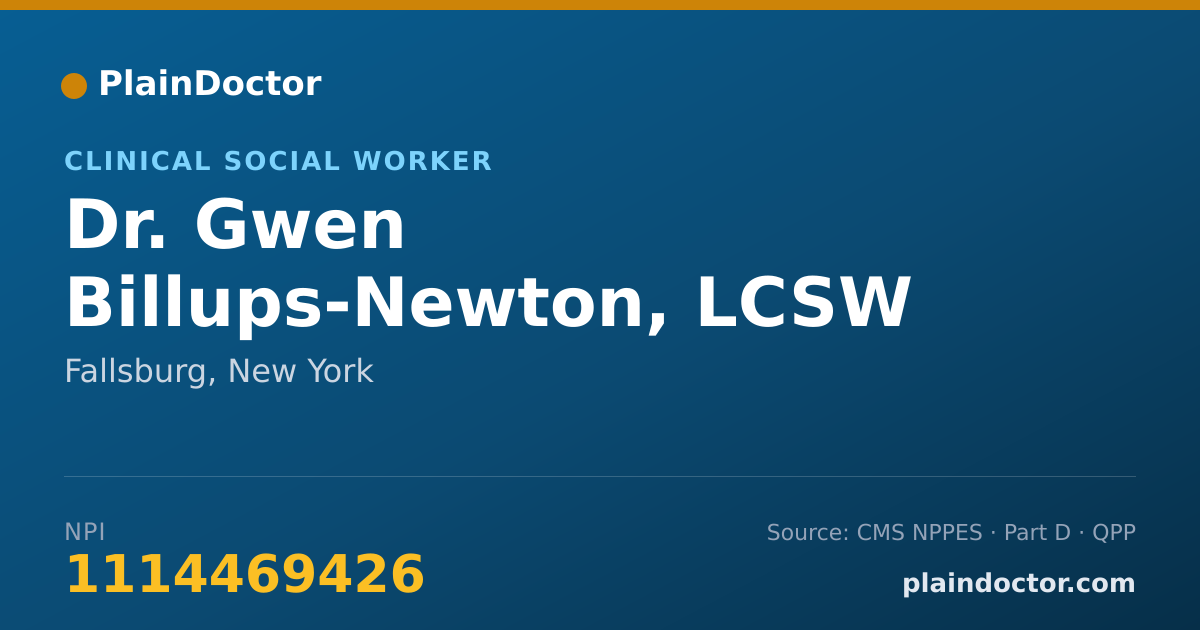 Shareable card for Gwen Billups-Newton, LCSW - Clinical Social Worker, Fallsburg, NY