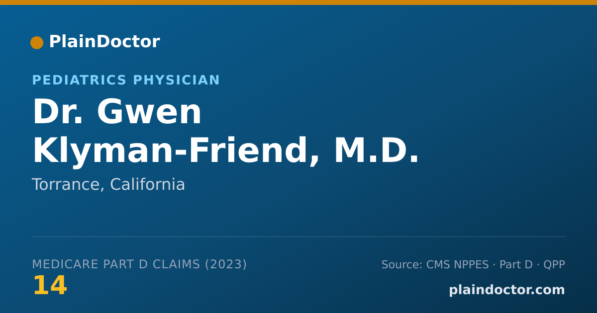 Shareable card for Gwen Klyman-Friend, M.D. - Pediatrics Physician, Torrance, CA