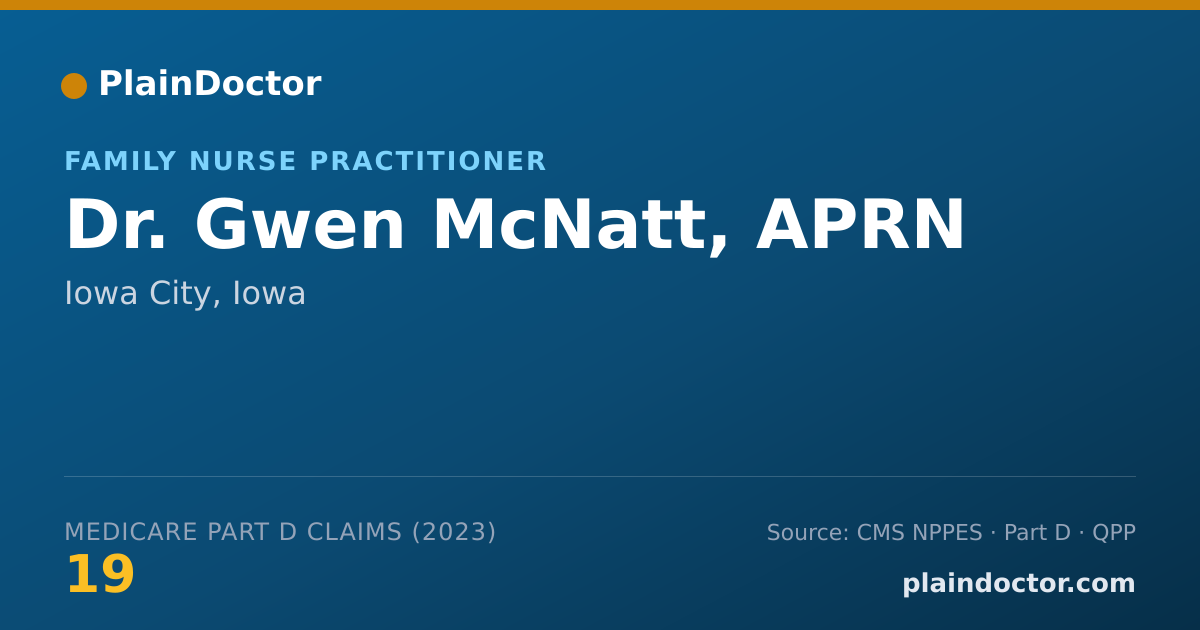 Shareable card for Gwen McNatt, APRN - Family Nurse Practitioner, Iowa City, IA