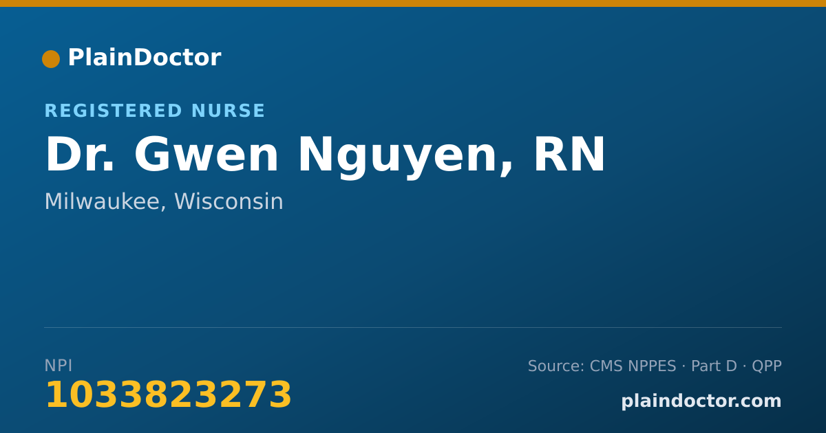 Shareable card for Gwen Nguyen, RN - Registered Nurse, Milwaukee, WI