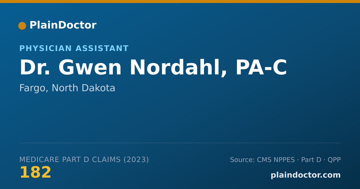 Shareable card for Gwen Nordahl, PA-C - Physician Assistant, Fargo, ND