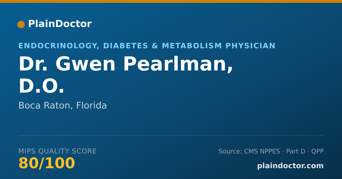 Shareable card for Gwen Pearlman, D.O. - Endocrinology, Diabetes & Metabolism Physician, Boca Raton, FL
