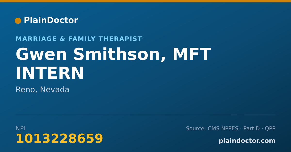 Shareable card for Gwen Smithson, MFT INTERN - Marriage & Family Therapist, Reno, NV