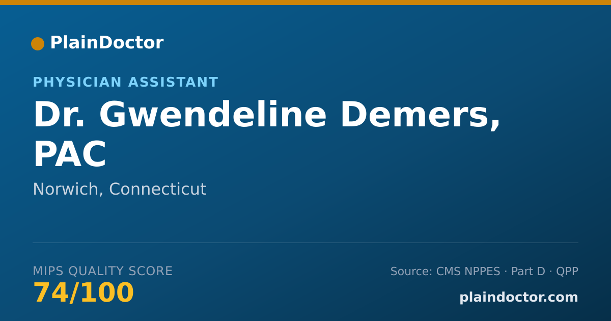 Shareable card for Gwendeline Demers, PAC - Physician Assistant, Norwich, CT