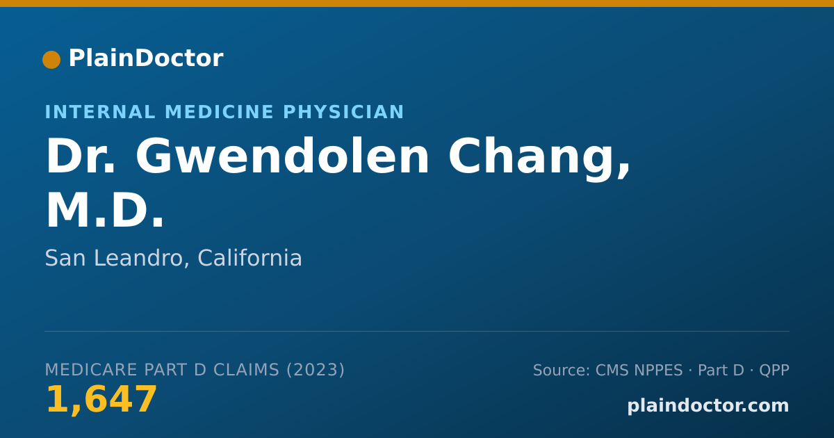 Shareable card for Gwendolen Chang, M.D. - Internal Medicine Physician, San Leandro, CA