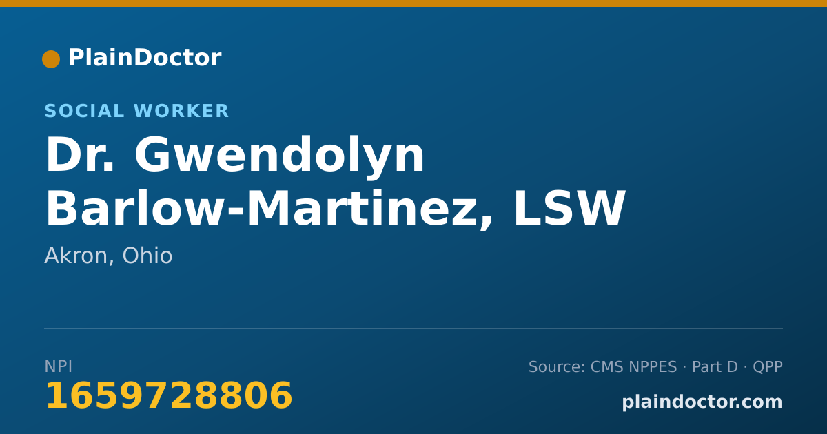 Shareable card for Gwendolyn Barlow-Martinez, LSW - Social Worker, Akron, OH