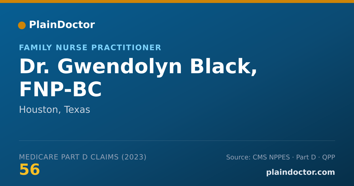 Shareable card for Gwendolyn Black, FNP-BC - Family Nurse Practitioner, Houston, TX