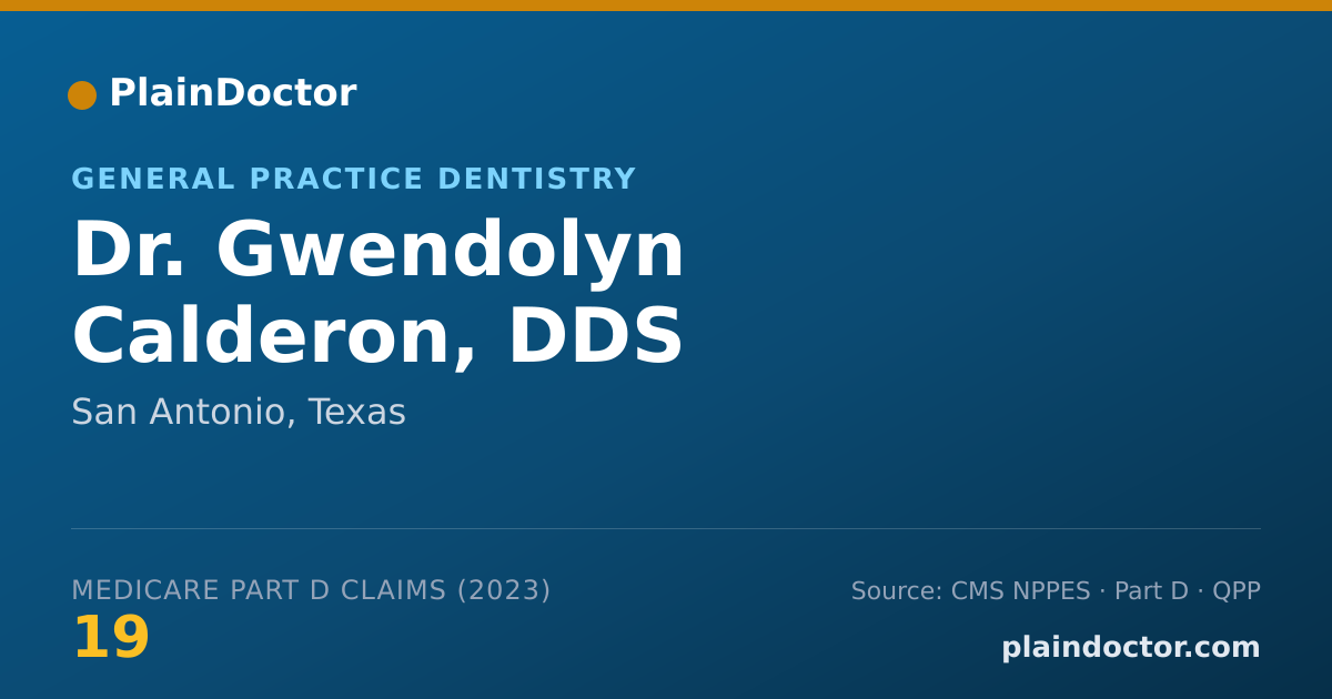 Shareable card for Gwendolyn Calderon, DDS - General Practice Dentistry, San Antonio, TX
