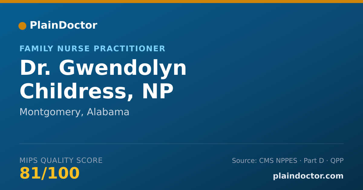 Shareable card for Gwendolyn Childress, NP - Family Nurse Practitioner, Montgomery, AL