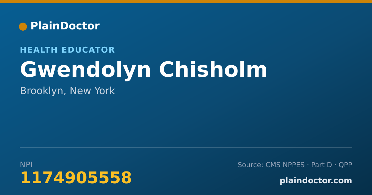 Shareable card for Gwendolyn Chisholm - Health Educator, Brooklyn, NY