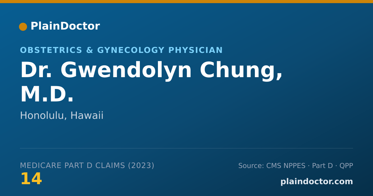 Shareable card for Gwendolyn Chung, M.D. - Obstetrics & Gynecology Physician, Honolulu, HI