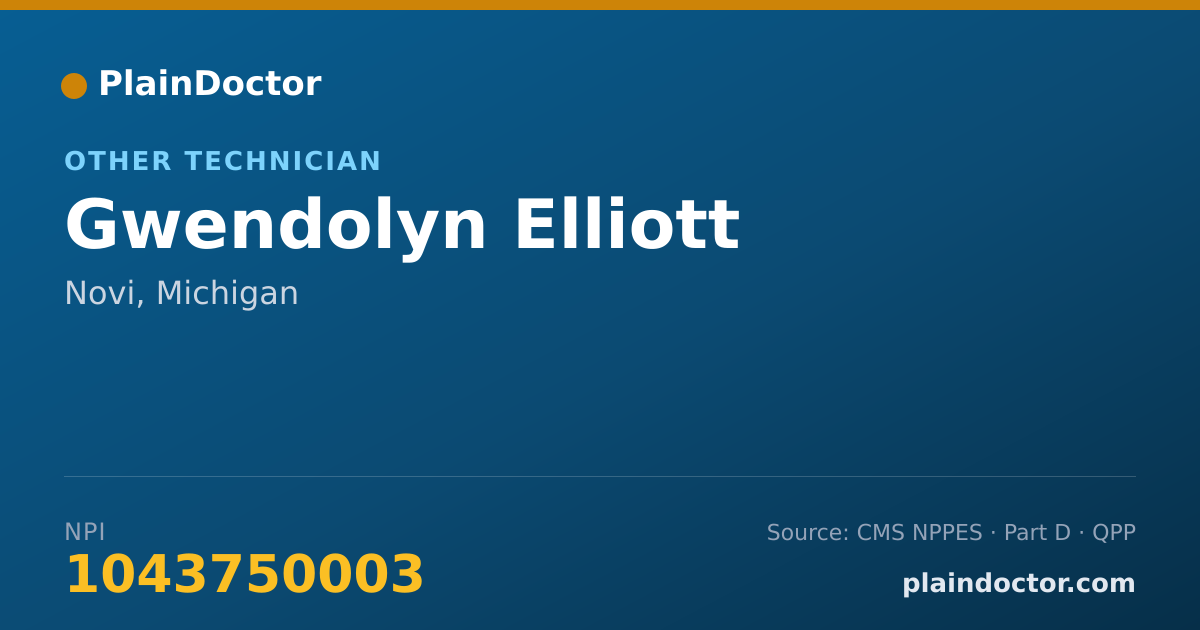 Shareable card for Gwendolyn Elliott - Other Technician, Novi, MI