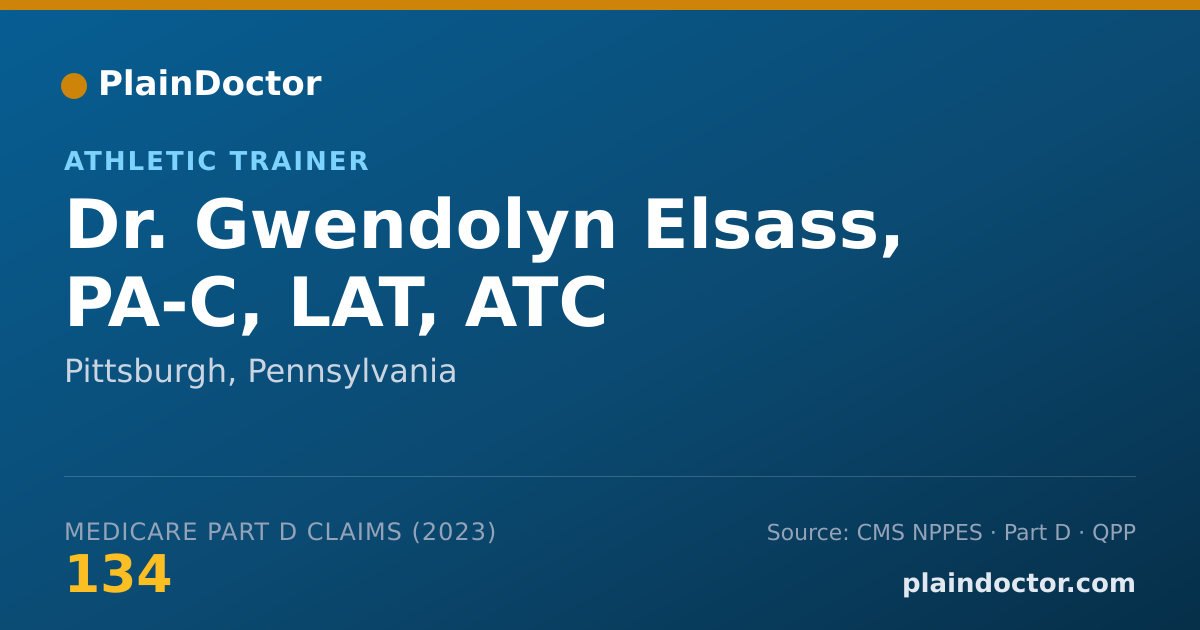 Shareable card for Gwendolyn Elsass, PA-C, LAT, ATC - Athletic Trainer, Pittsburgh, PA