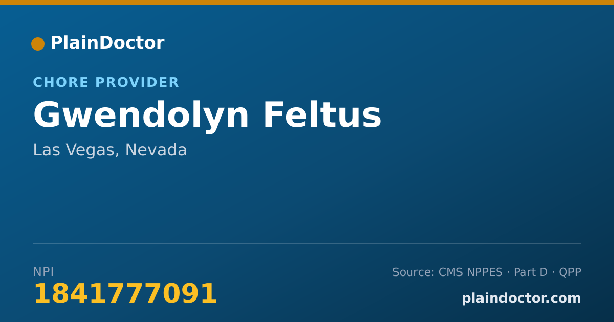 Shareable card for Gwendolyn Feltus - Chore Provider, Las Vegas, NV