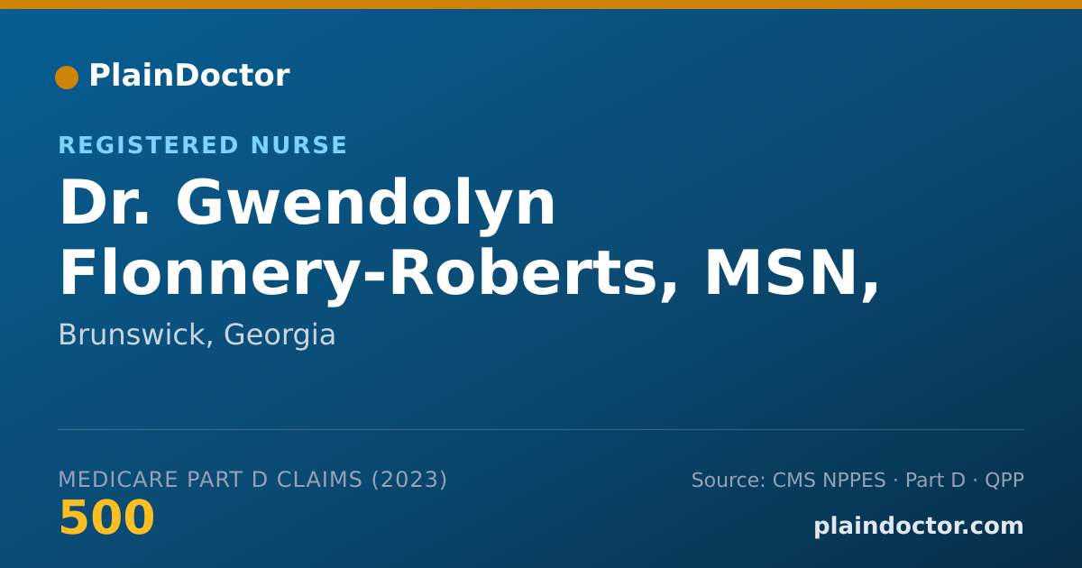 Shareable card for Gwendolyn Flonnery-Roberts, MSN, FNP-C, AAHIVS - Registered Nurse, Brunswick, GA