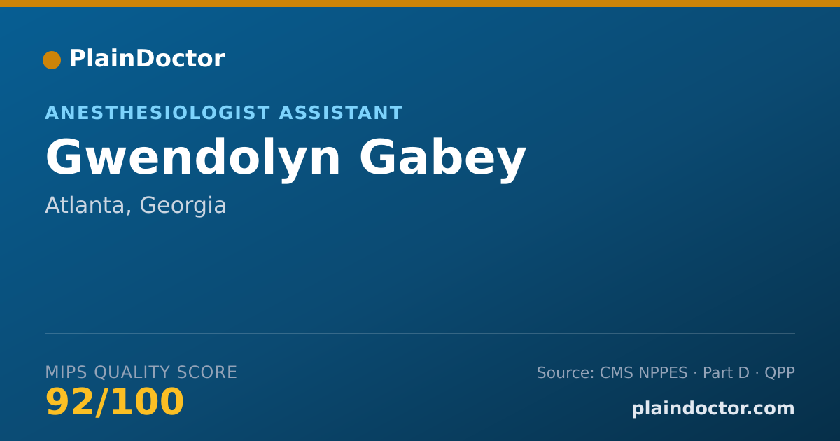Shareable card for Gwendolyn Gabey - Anesthesiologist Assistant, Atlanta, GA