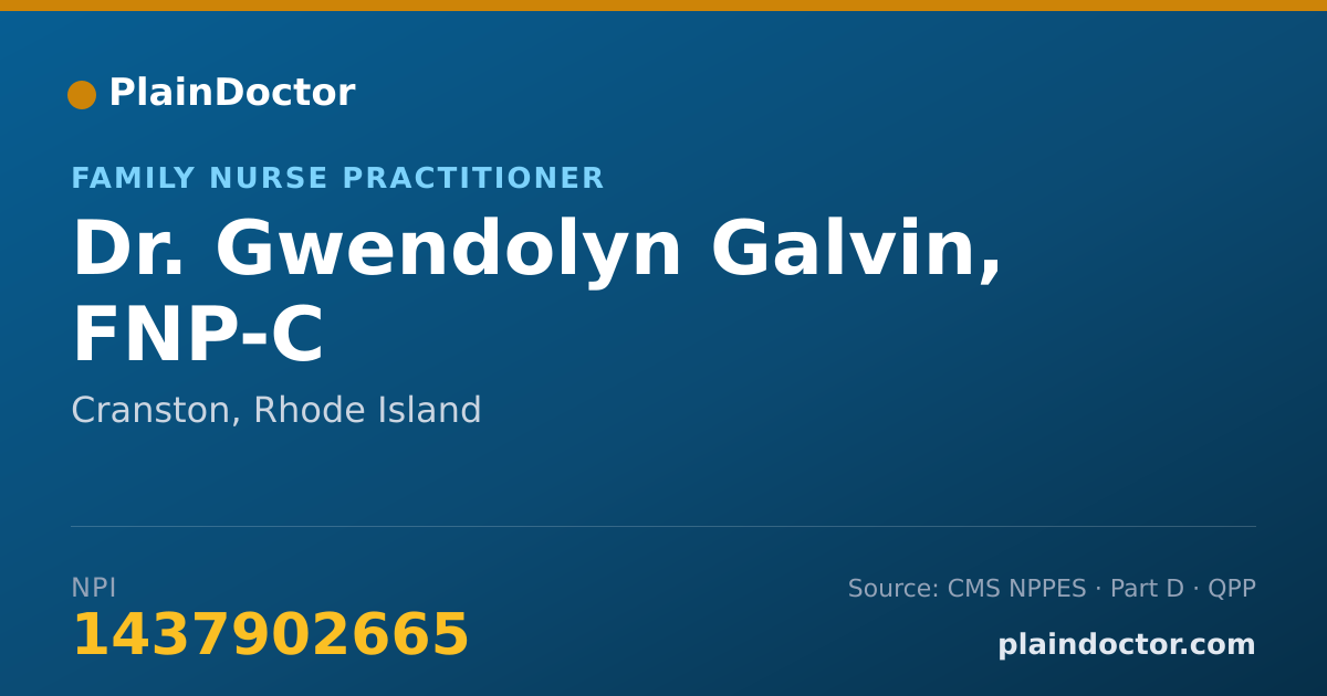 Shareable card for Gwendolyn Galvin, FNP-C - Family Nurse Practitioner, Cranston, RI