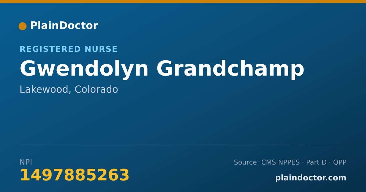 Shareable card for Gwendolyn Grandchamp - Registered Nurse, Lakewood, CO