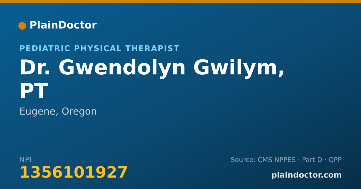Shareable card for Gwendolyn Gwilym, PT - Pediatric Physical Therapist, Eugene, OR