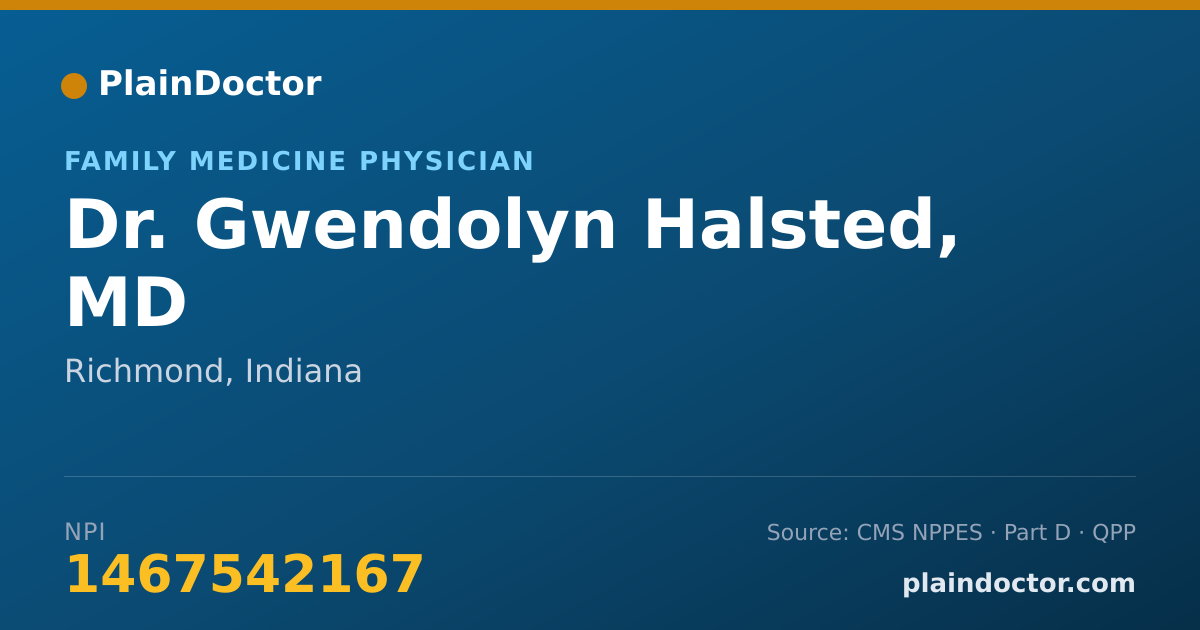 Shareable card for Gwendolyn Halsted, MD - Family Medicine Physician, Richmond, IN
