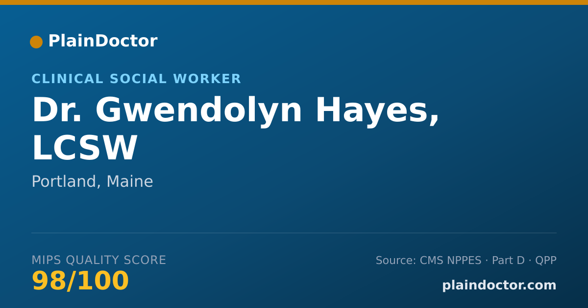 Shareable card for Gwendolyn Hayes, LCSW - Clinical Social Worker, Portland, ME