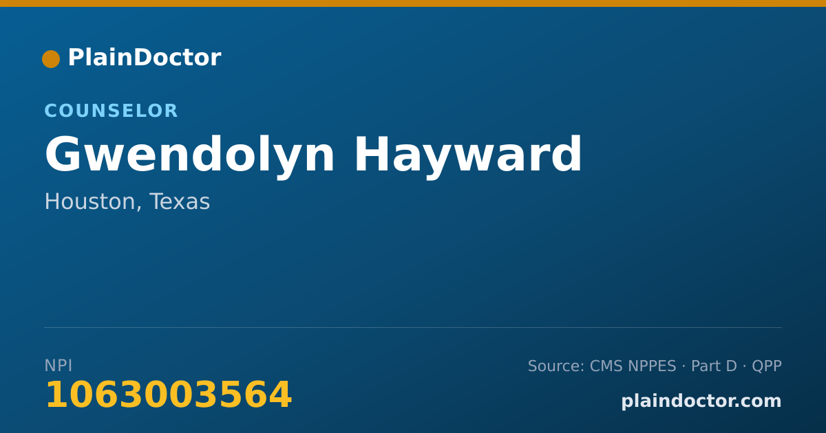 Shareable card for Gwendolyn Hayward - Counselor, Houston, TX