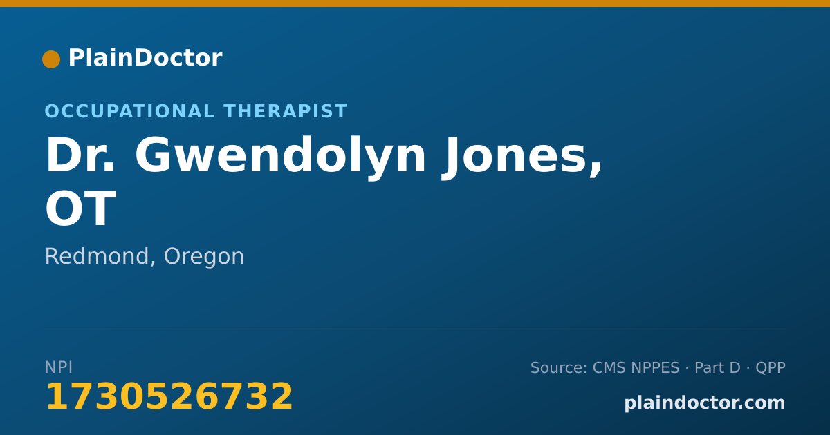 Shareable card for Gwendolyn Jones, OT - Occupational Therapist, Redmond, OR