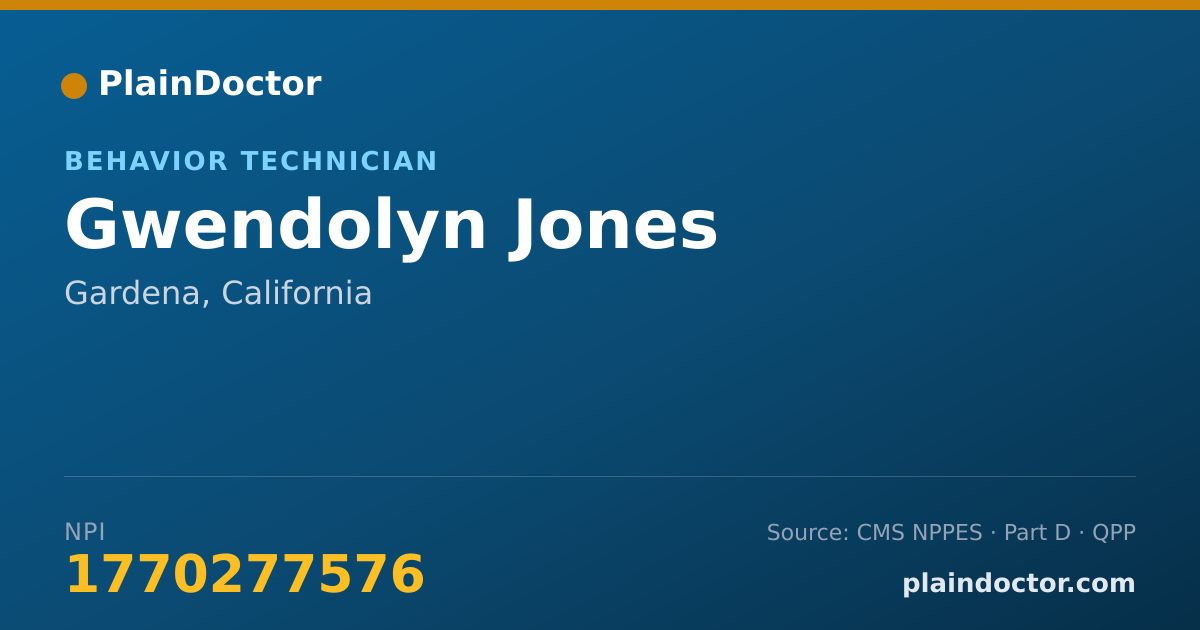 Shareable card for Gwendolyn Jones - Behavior Technician, Gardena, CA