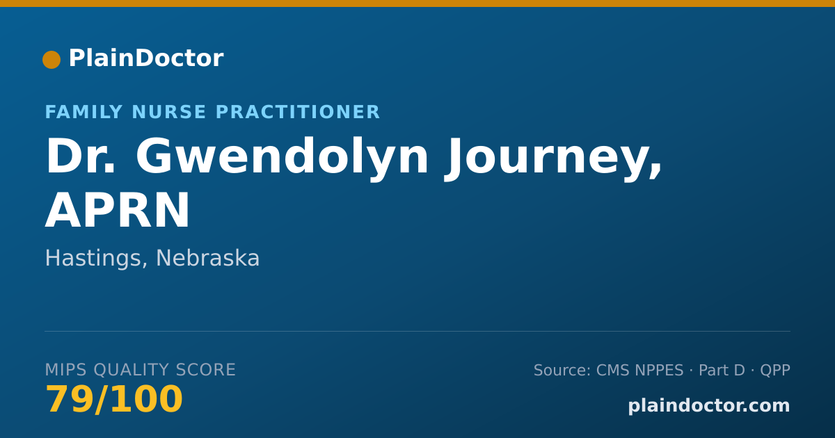 Shareable card for Gwendolyn Journey, APRN - Family Nurse Practitioner, Hastings, NE