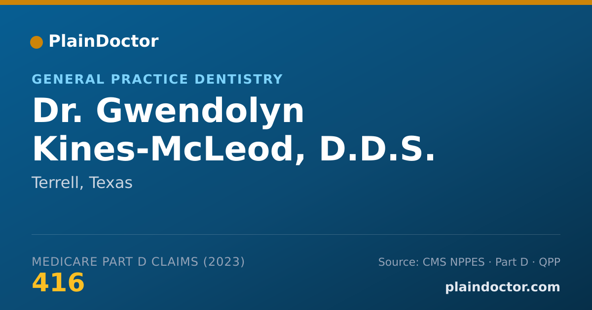 Shareable card for Gwendolyn Kines-McLeod, D.D.S. - General Practice Dentistry, Terrell, TX