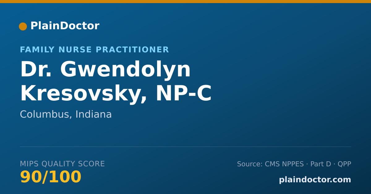 Shareable card for Gwendolyn Kresovsky, NP-C - Family Nurse Practitioner, Columbus, IN
