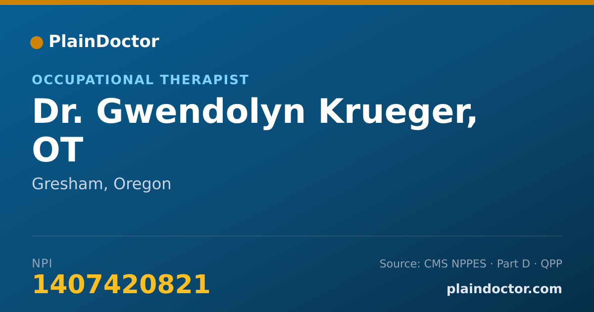 Shareable card for Gwendolyn Krueger, OT - Occupational Therapist, Gresham, OR