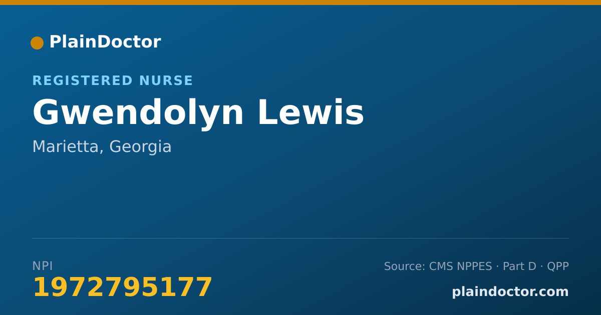 Shareable card for Gwendolyn Lewis - Registered Nurse, Marietta, GA