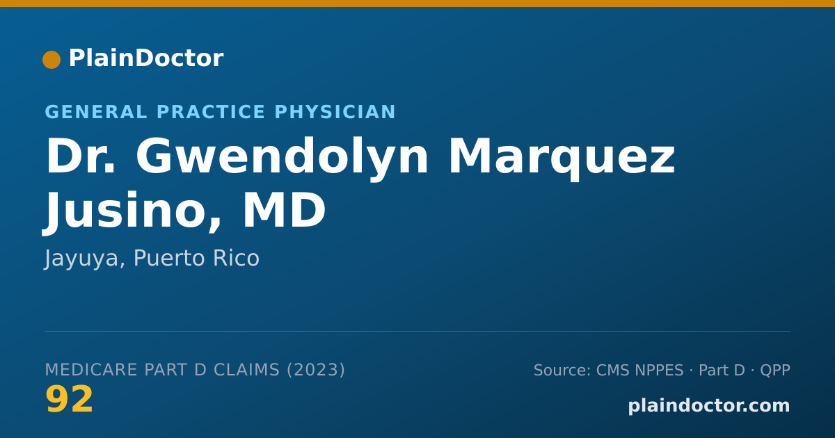 Shareable card for Gwendolyn Marquez Jusino, MD - General Practice Physician, Jayuya, PR
