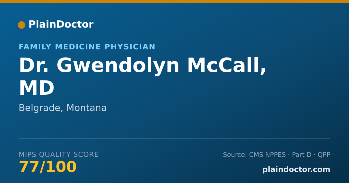 Shareable card for Gwendolyn McCall, MD - Family Medicine Physician, Belgrade, MT