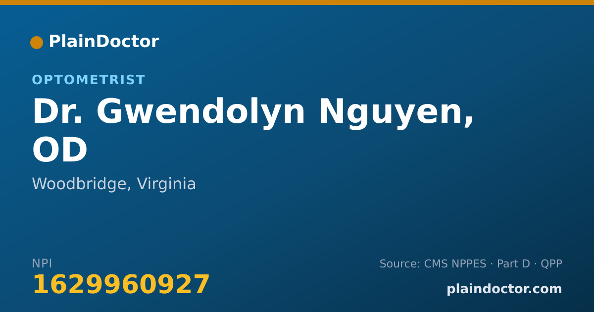 Shareable card for Gwendolyn Nguyen, OD - Optometrist, Woodbridge, VA