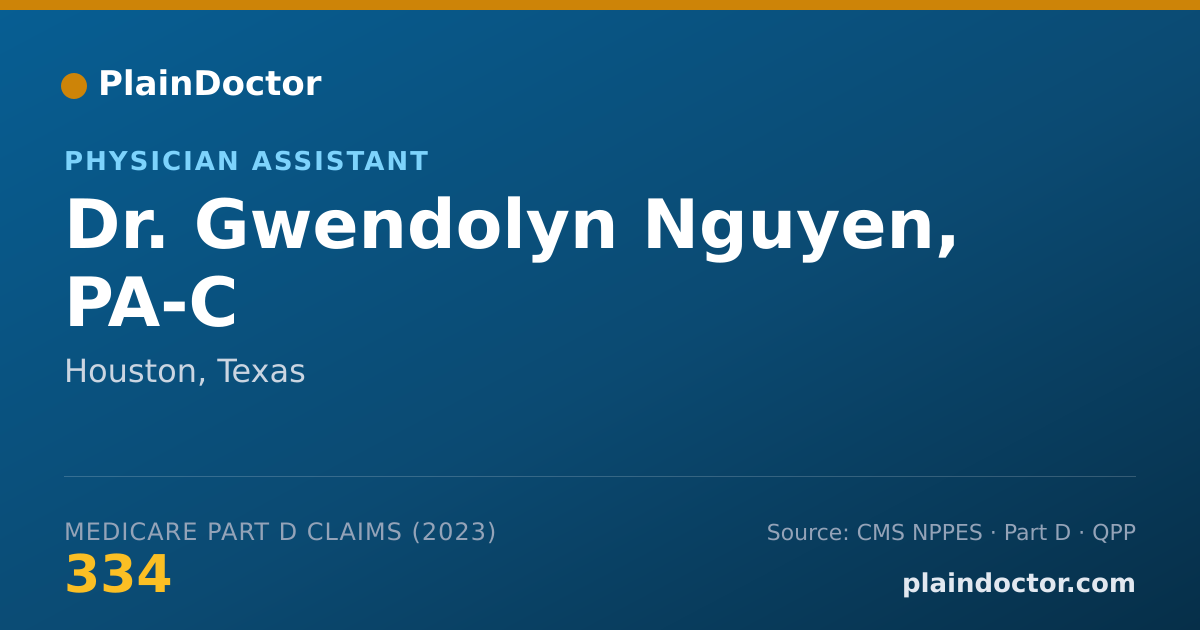 Shareable card for Gwendolyn Nguyen, PA-C - Physician Assistant, Houston, TX