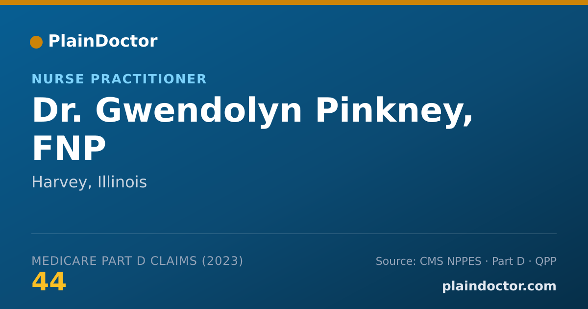 Shareable card for Gwendolyn Pinkney, FNP - Nurse Practitioner, Harvey, IL